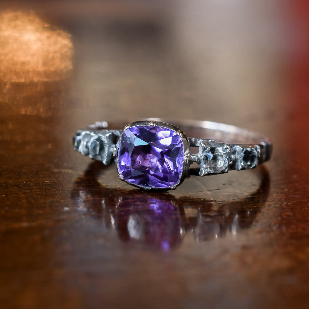 Georgian Amethyst Paste Solitaire Ring
