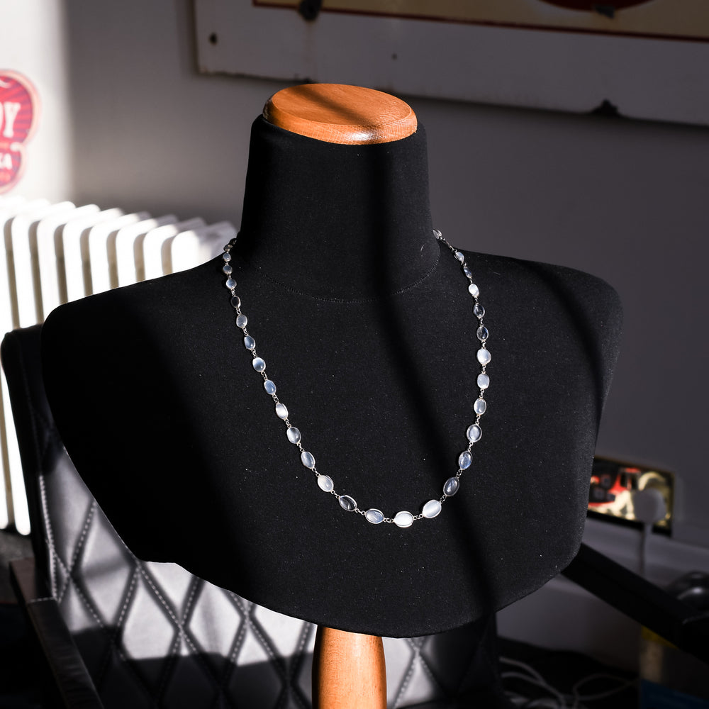 Victorian Moonstone Long Rivière Necklace