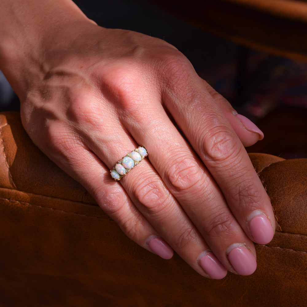 Victorian Opal & Diamond Five-Stone Ring