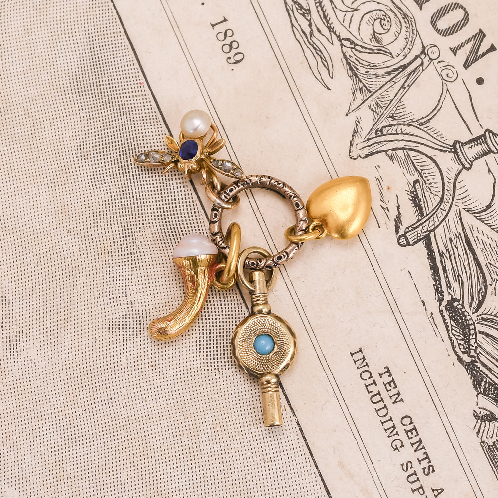 Victorian Split Ring Charm Holder Pendant