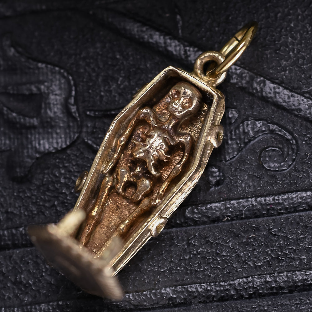 Vintage Gold Coffin Charm