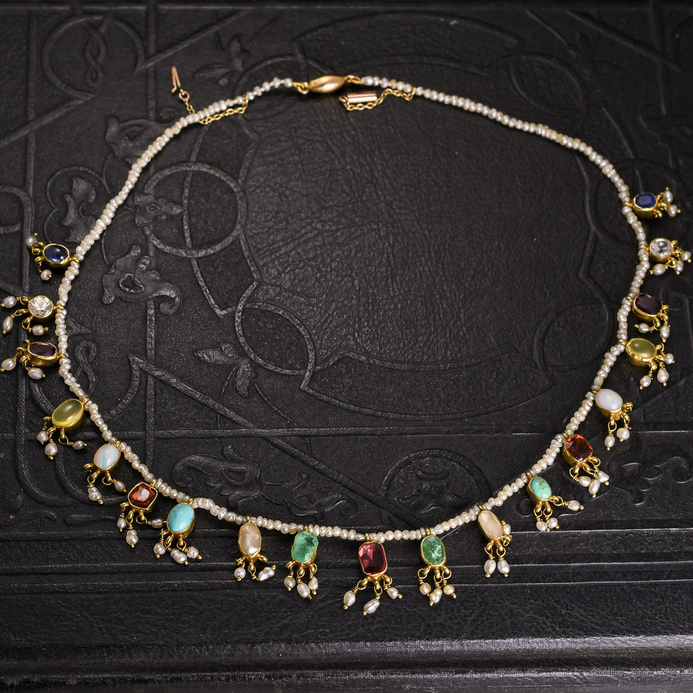 Victorian Seed Pearl Harlequin Necklace