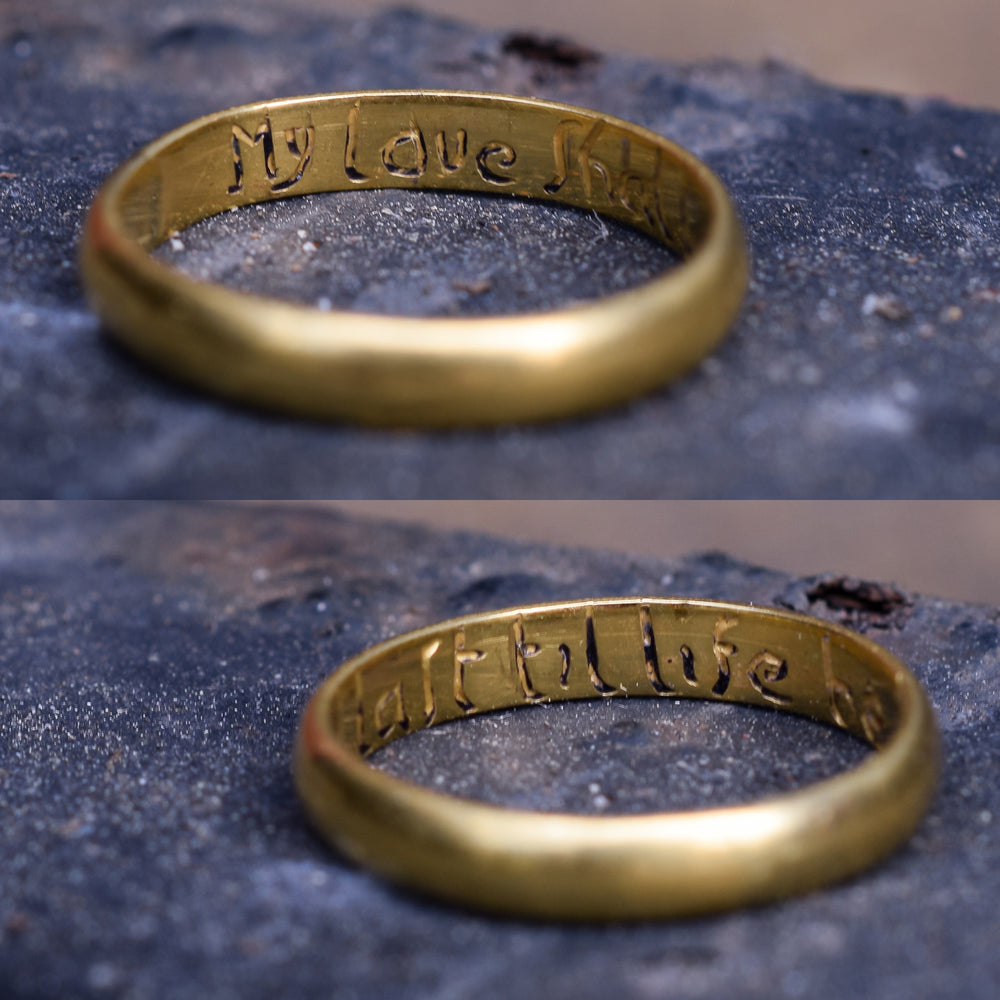 18th Century Gold Posy Ring My Love Shall Last Til Life Be Past