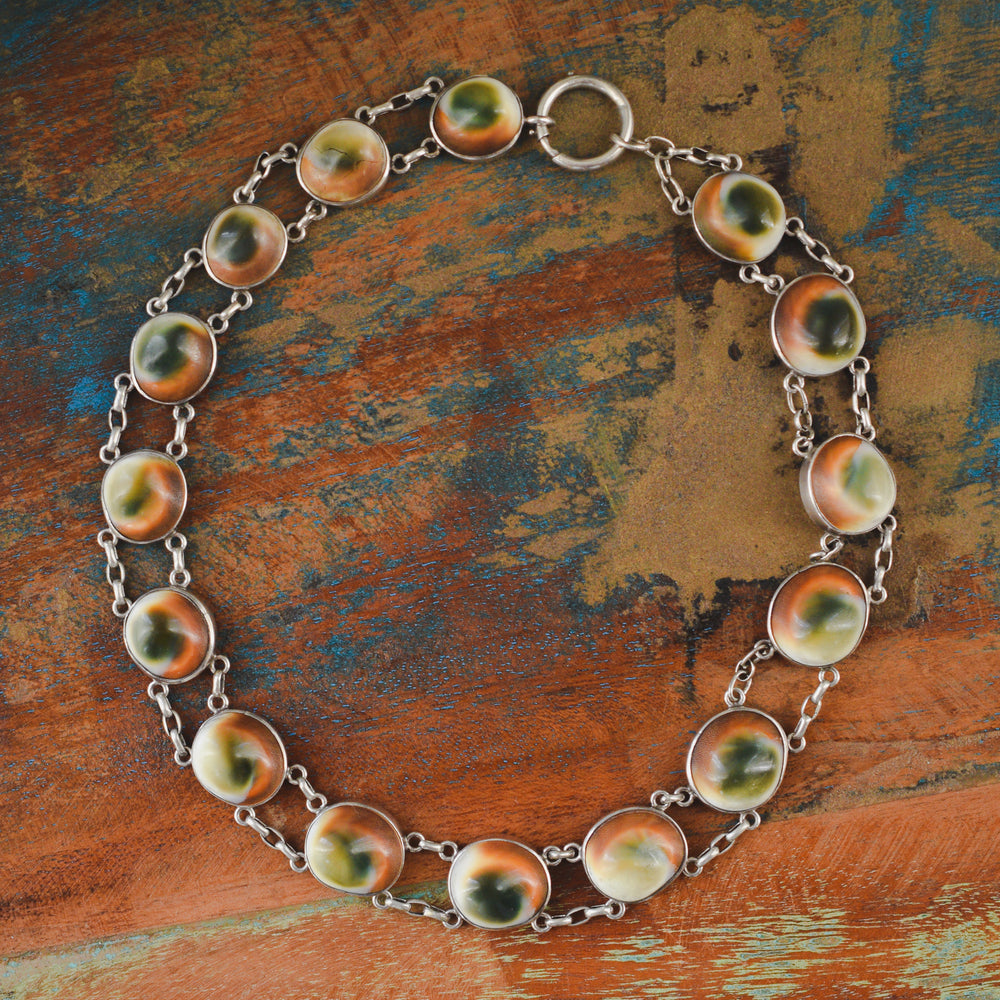 Victorian Cat's Eye Operculum Riviere Neckalce