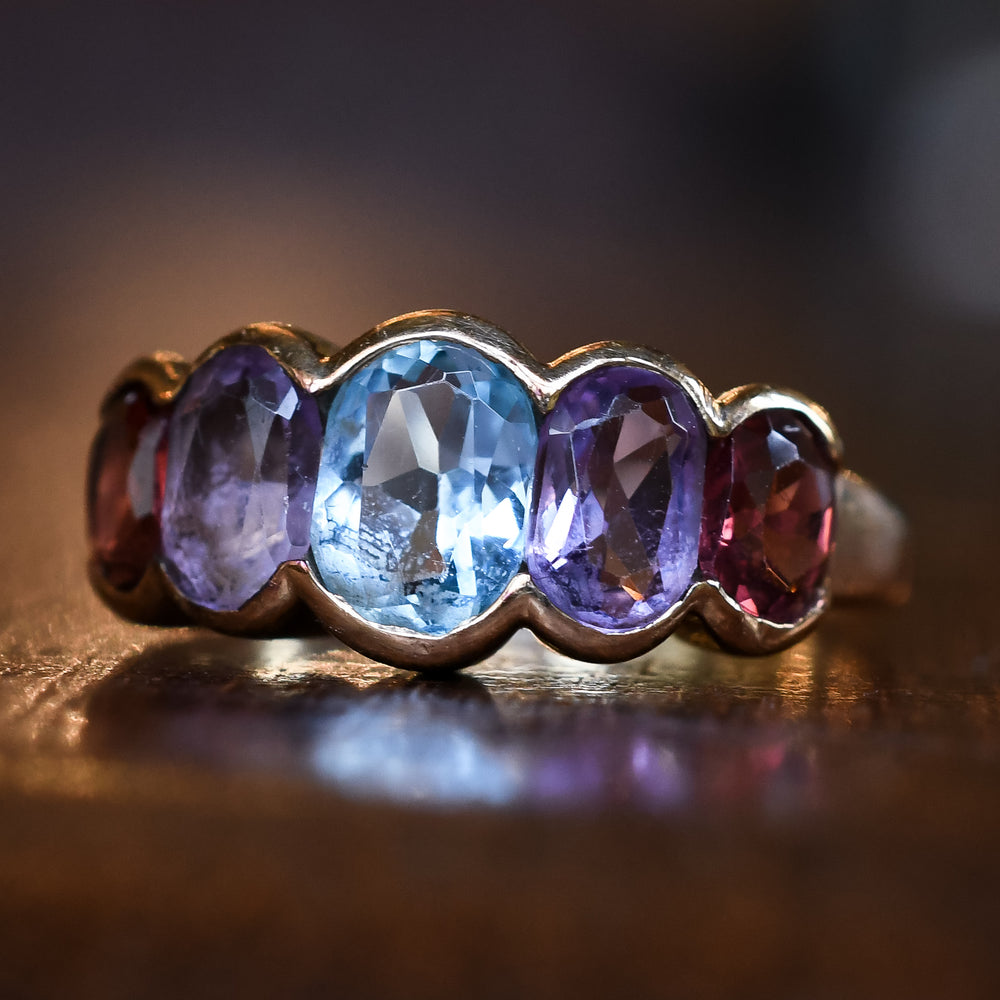 1960s Harlequin 5-Stone Ring