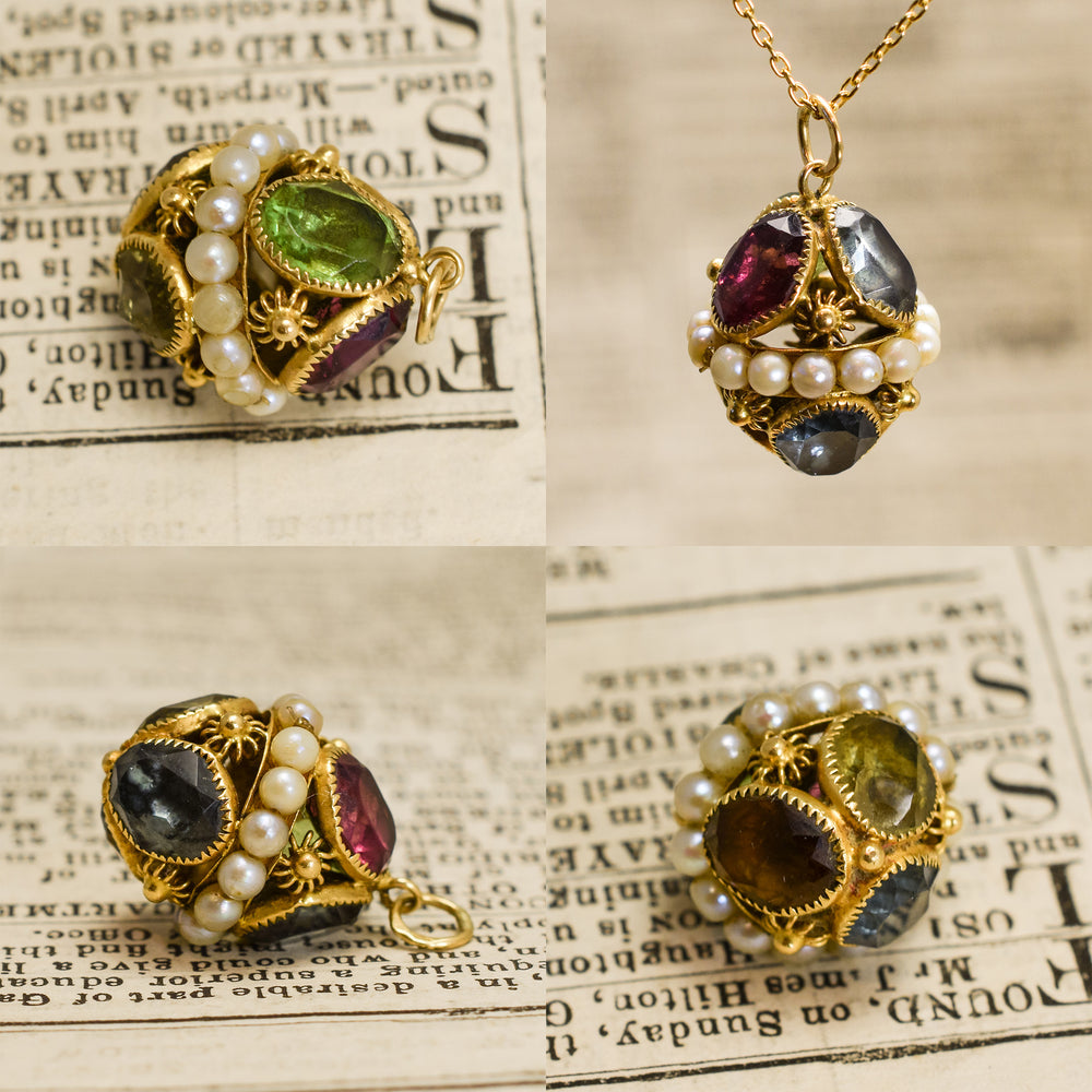 Regency Period Harlequin Miniature Egg Pendant