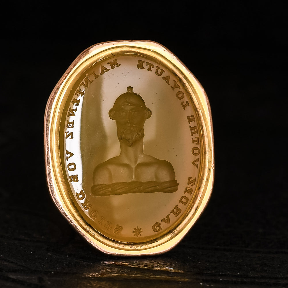 Georgian Heraldic Seal Fob Loyalty = Right