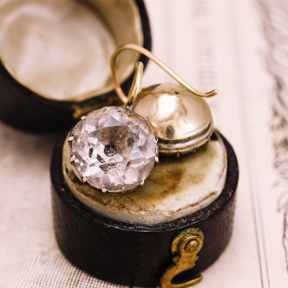 Georgian Black Dot Paste Earrings