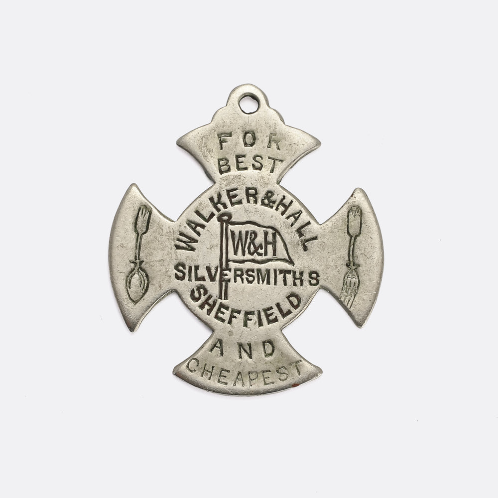 Victorian Walker & Hall Silver Sample Pendant