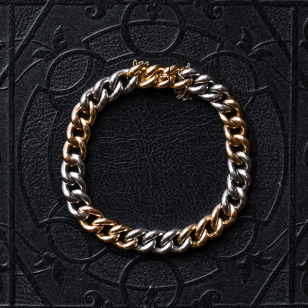 Victorian Bi-Metal 15k Gold & Platinum Curb-Link Bracelet