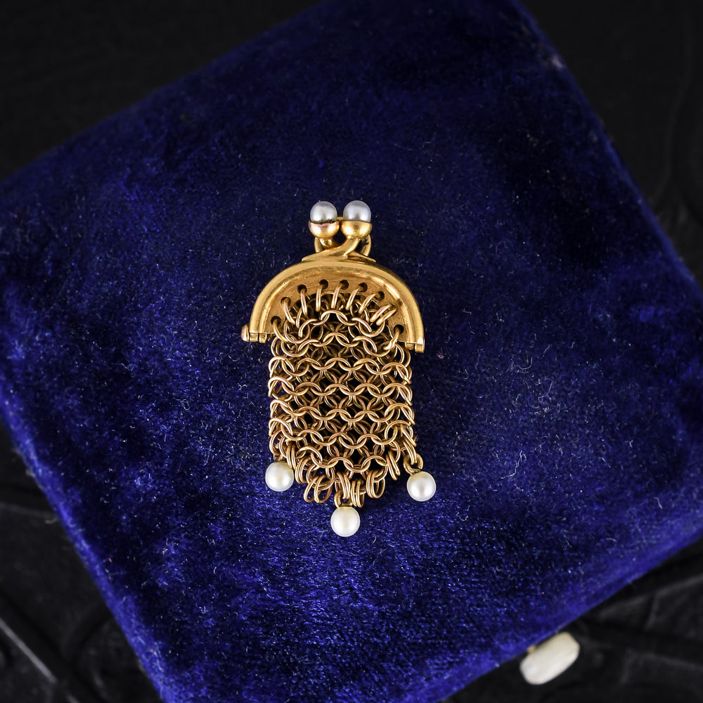 Georgian Pearl Miser's Purse Charm
