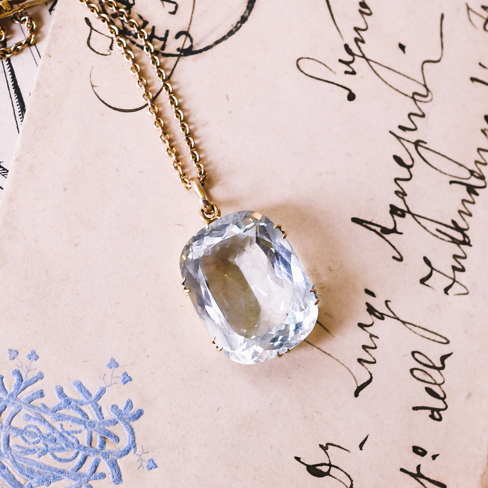 Victorian 19 Carat Aquamarine Pendant