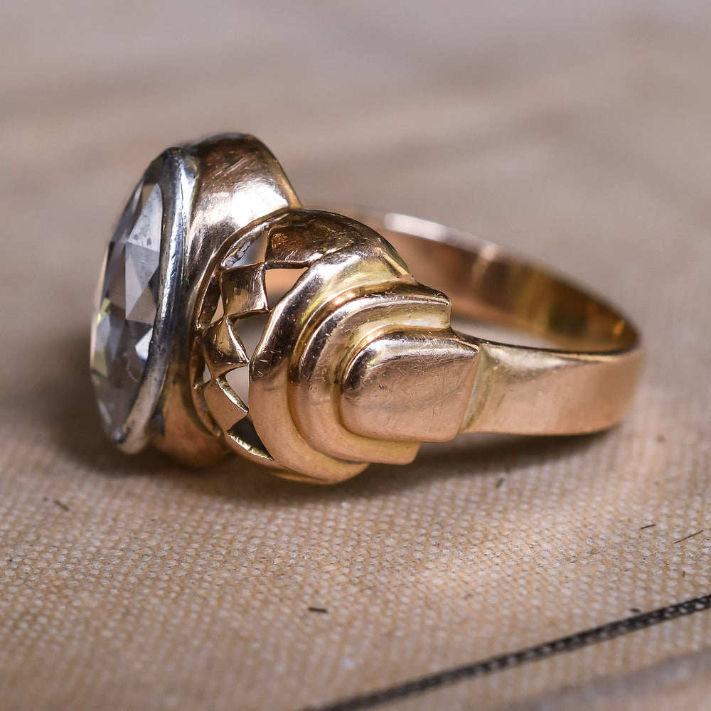 1940s Retro Marquise Diamond Solitaire Ring