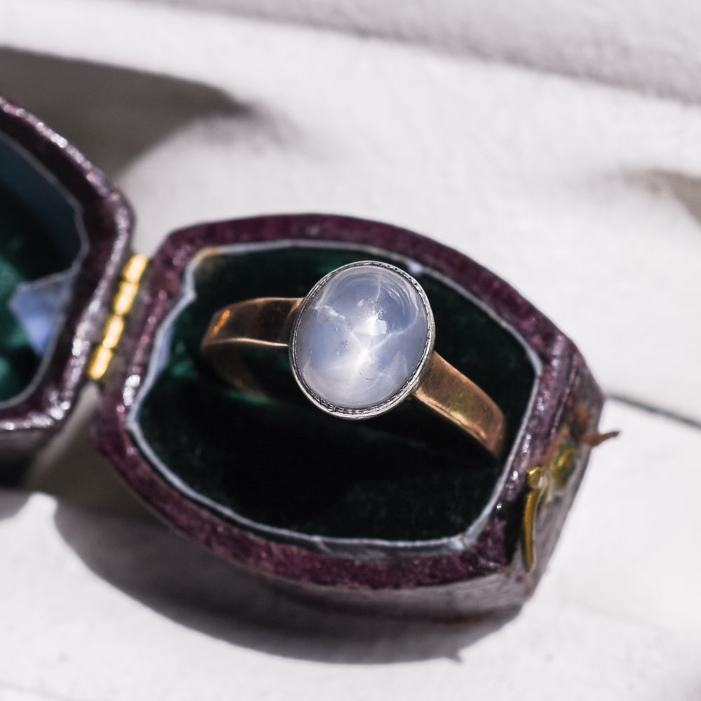 Victorian Star Sapphire Solitaire Ring