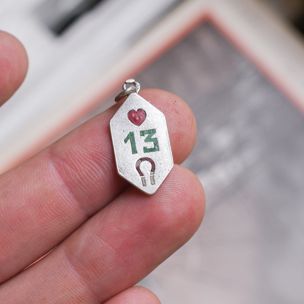 Art Deco Lucky Love Token Pendant