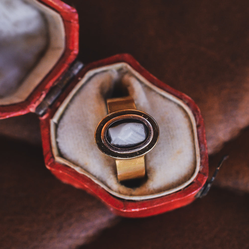 Georgian Onyx Cameo Fede Ring