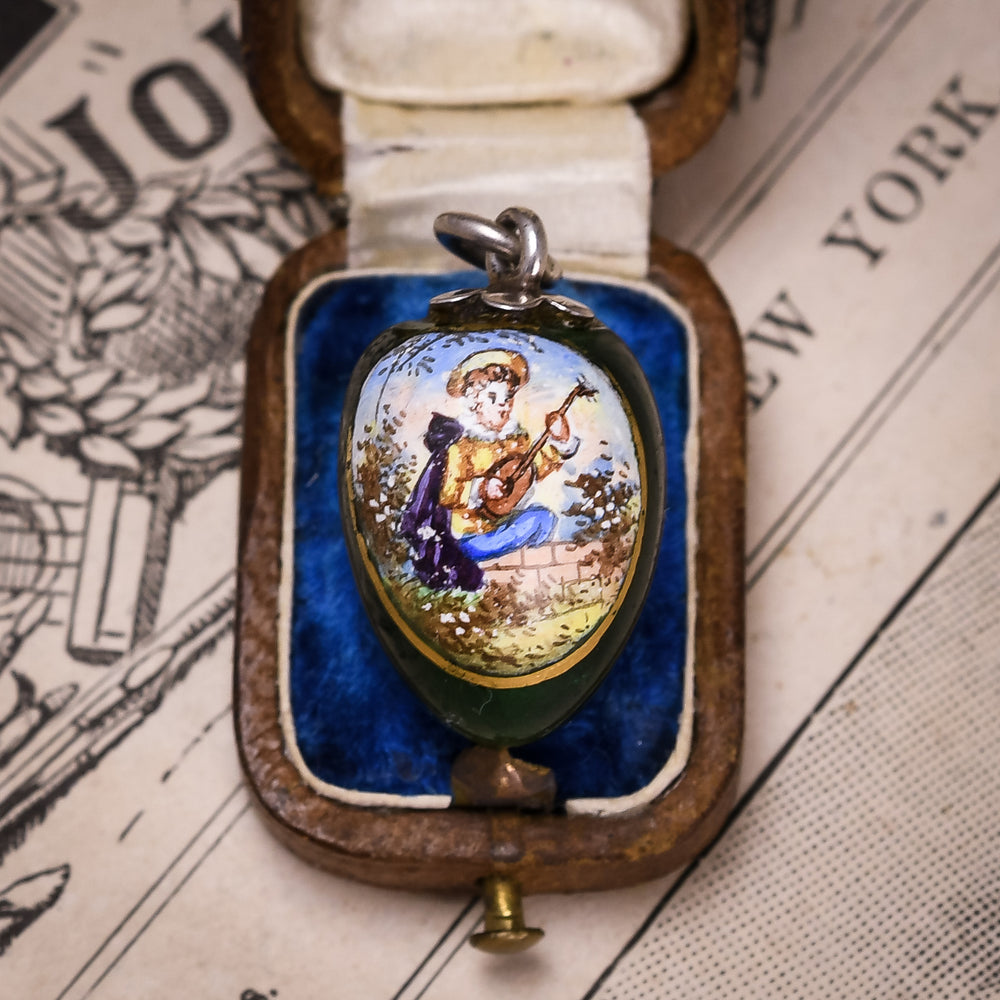 Mid-Victorian Swiss Enamelled Egg Pendant