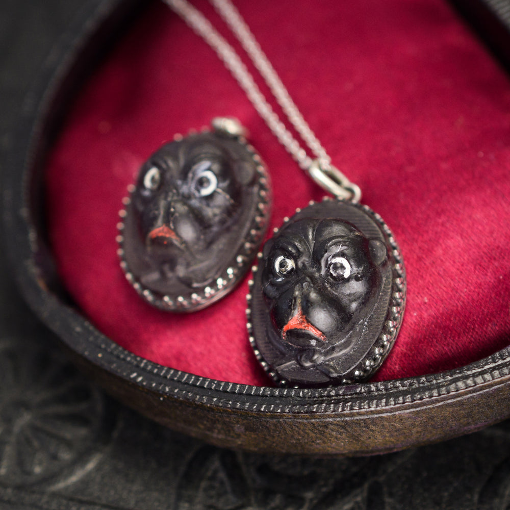 Victorian Carved Pug Pendant
