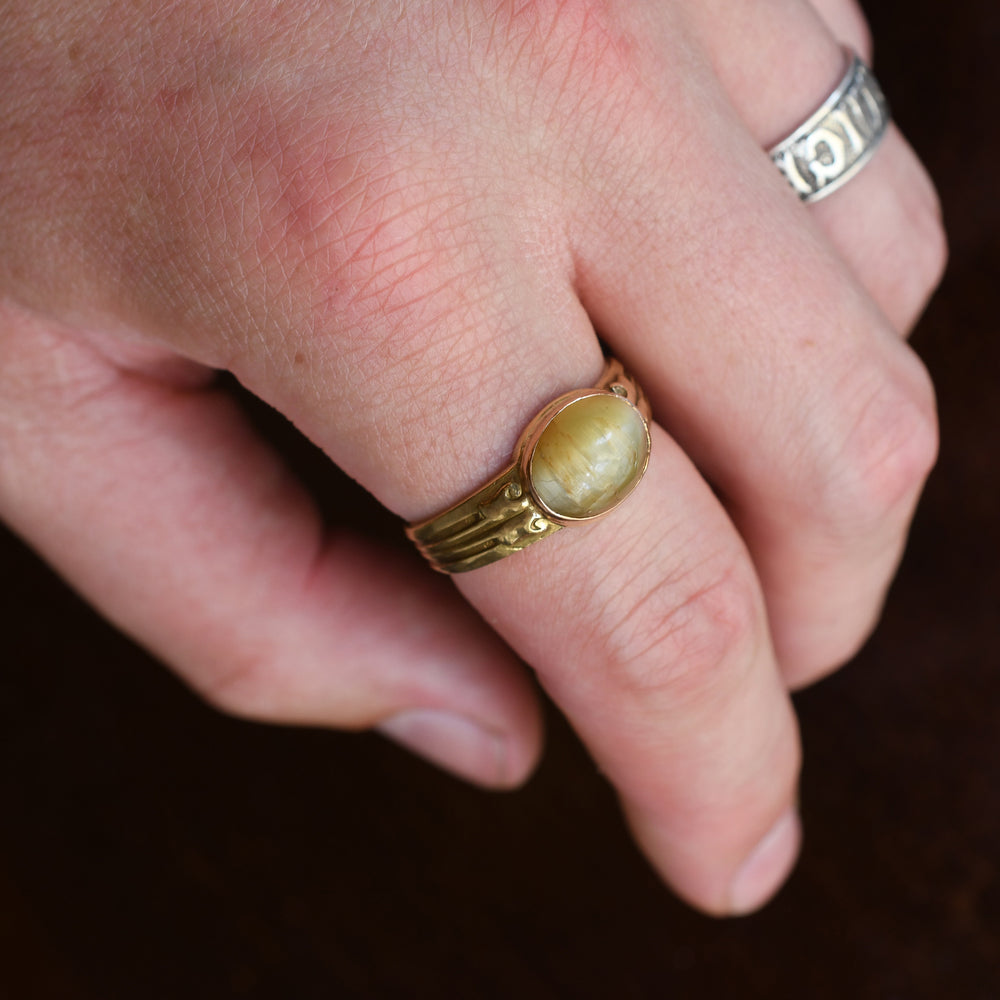 Victorian Cat's Eye Solitaire Ring