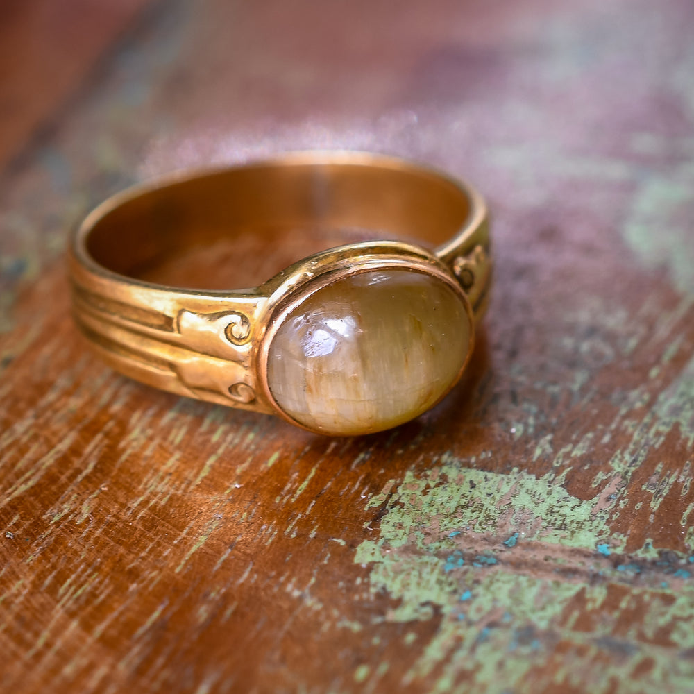 Victorian Cat's Eye Solitaire Ring