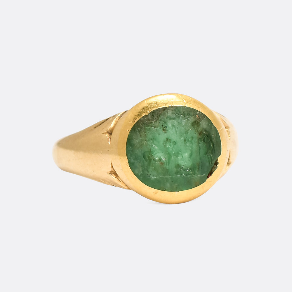 Ancient Roman Pastoral Intaglio Signet Ring