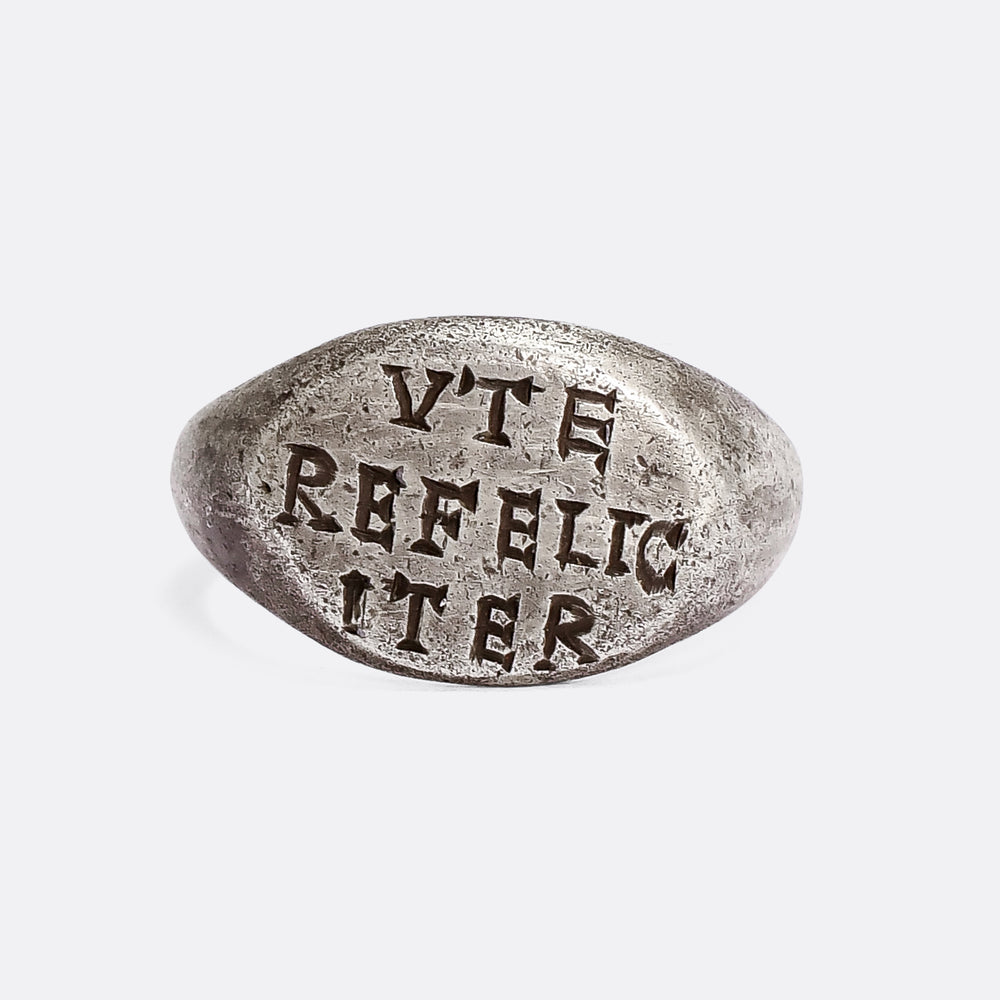 Ancient Roman UTERE FILICITER Silver Signet Ring