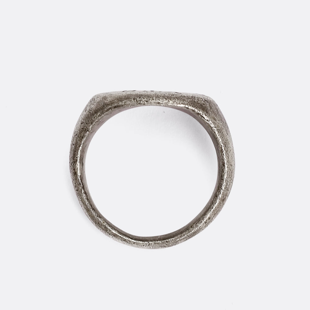 Ancient Roman UTERE FILICITER Silver Signet Ring