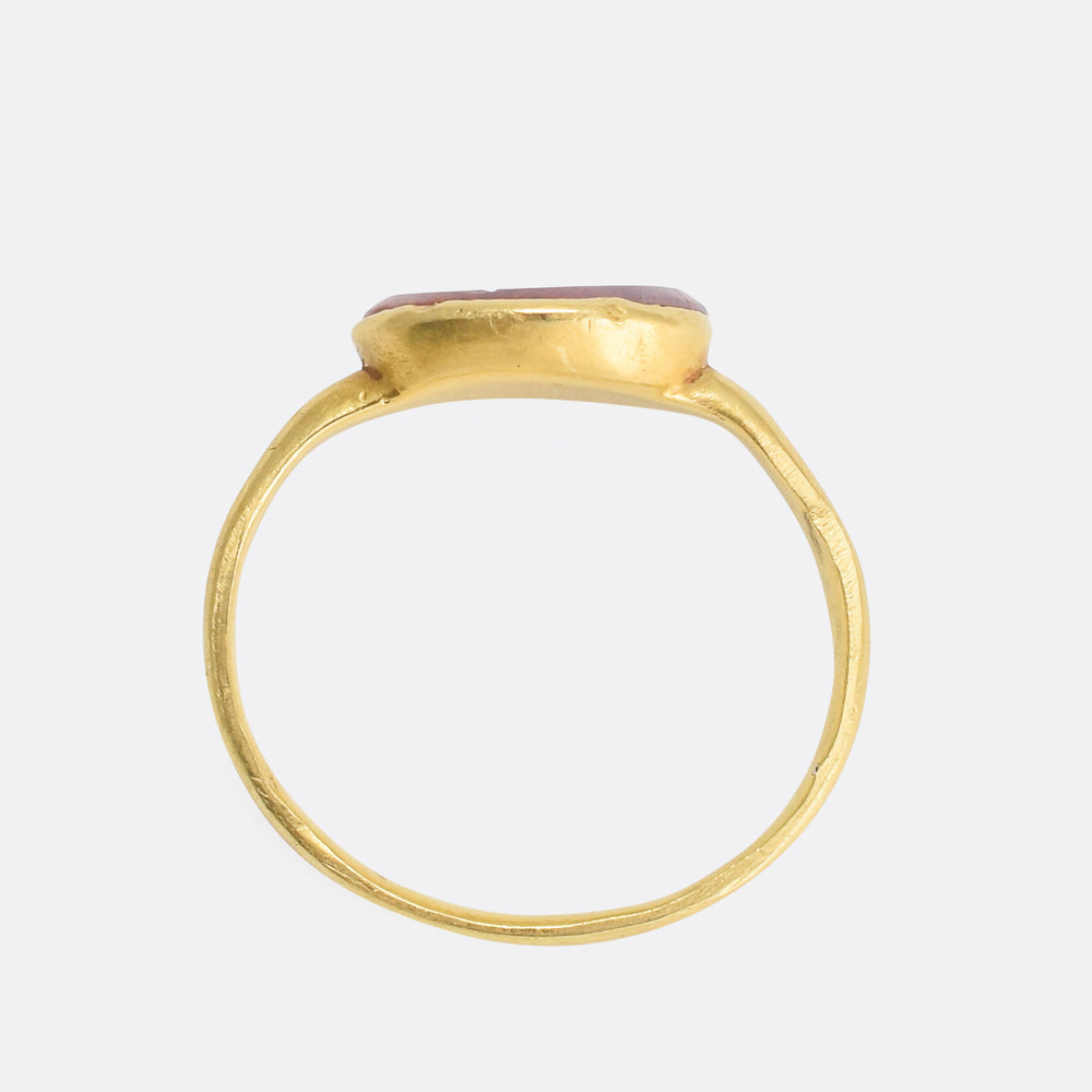 Ancient Roman Emperor Intaglio Signet Ring