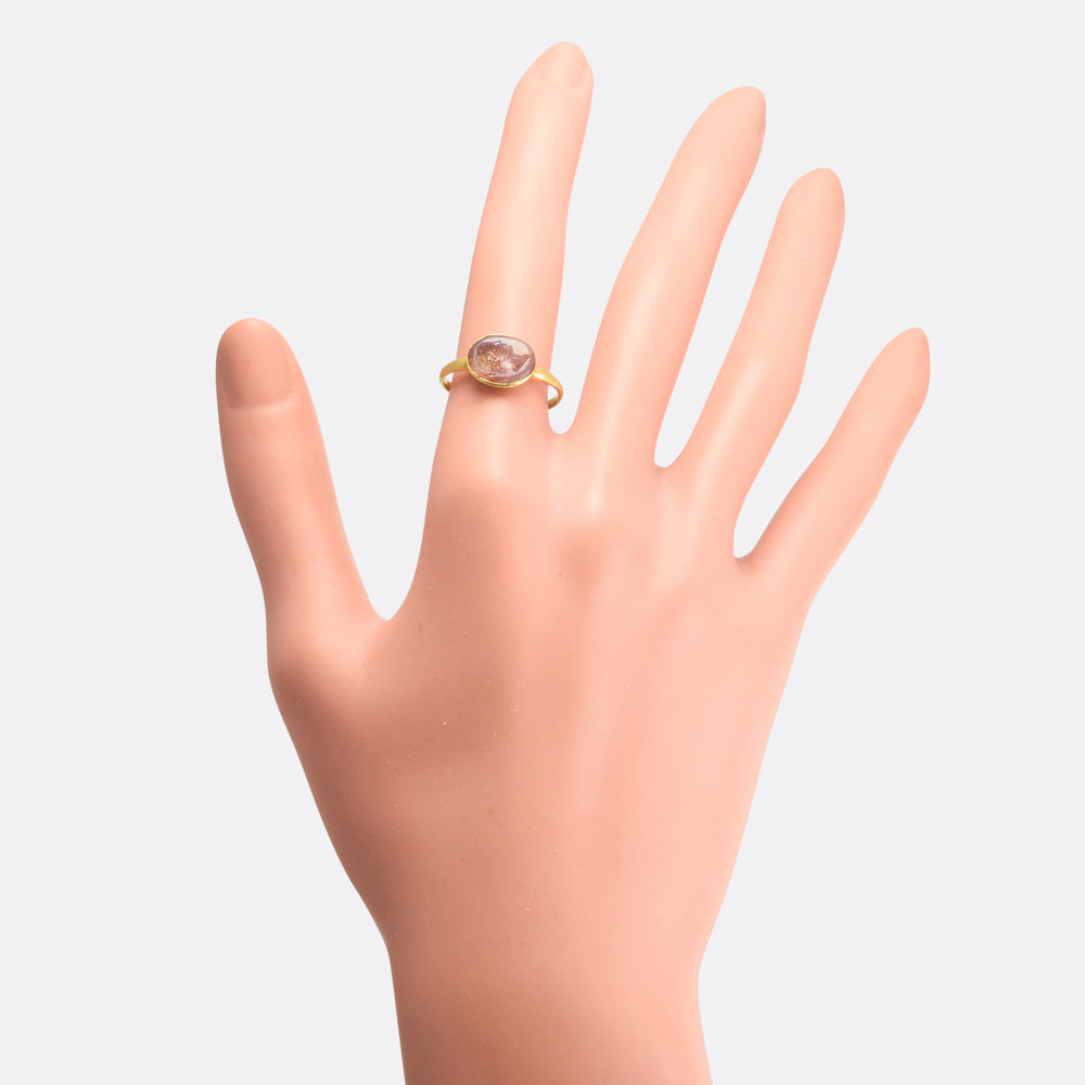 Ancient Roman Emperor Intaglio Signet Ring