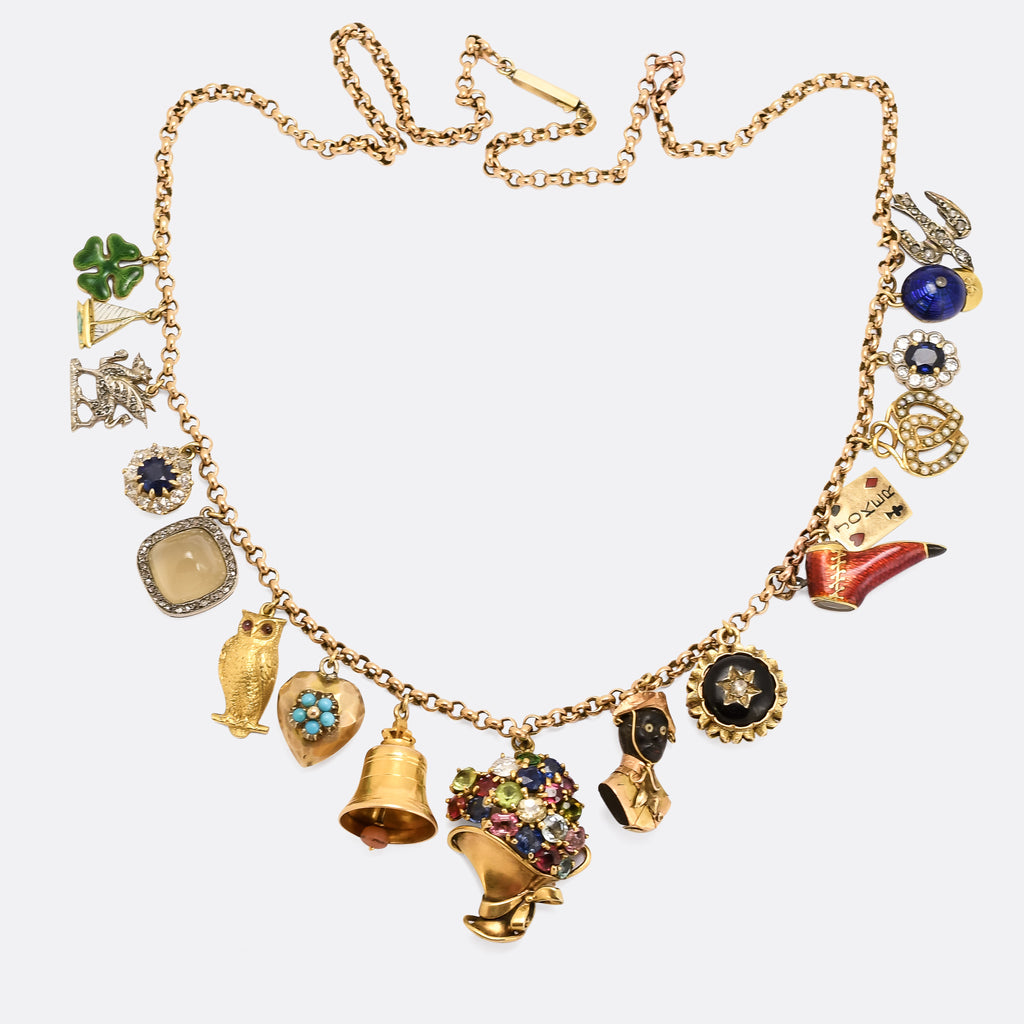 charm necklace gold