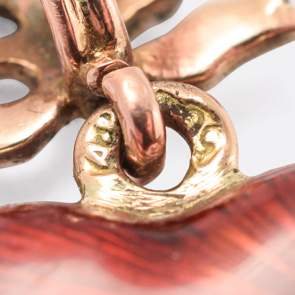 Antique Fabergé Red Enamel Heart Locket