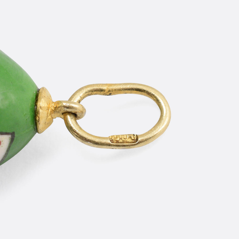 Antique Playing Cards Russian Miniature Egg Pendant