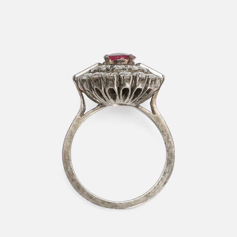 Art Deco 2.0ct Ruby & Diamond Cocktail Ring