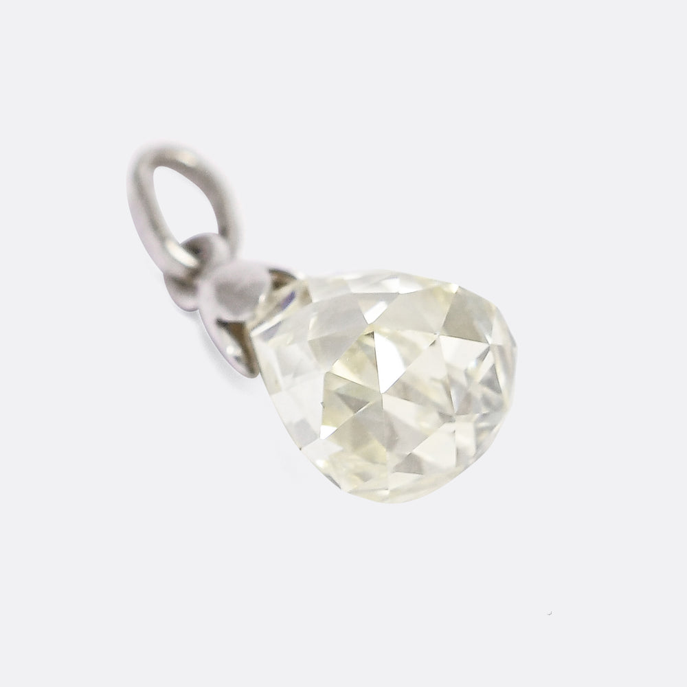 Art Deco 4.12ct Briolette Diamond Pendant