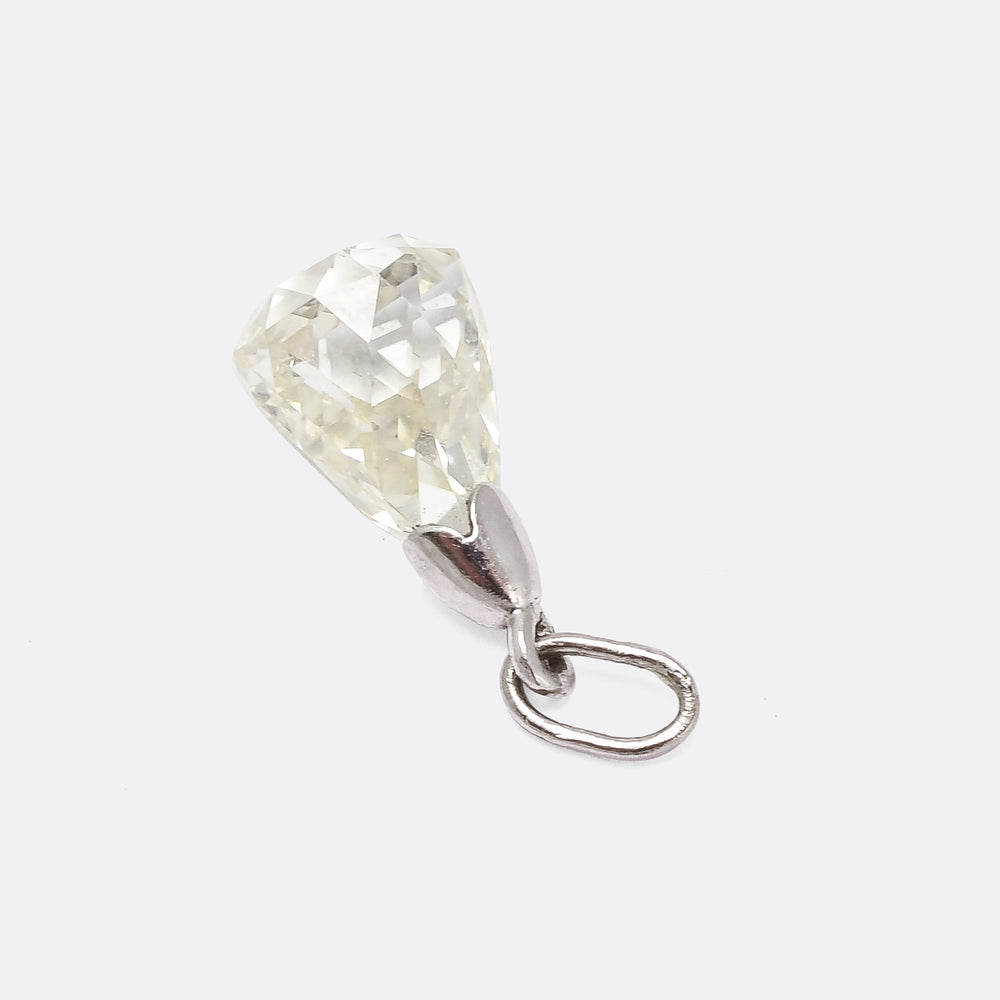 Art Deco 4.12ct Briolette Diamond Pendant