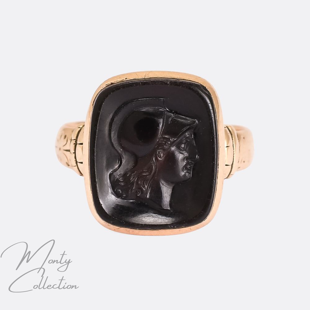 Art Deco Athena Cameo Signet Ring