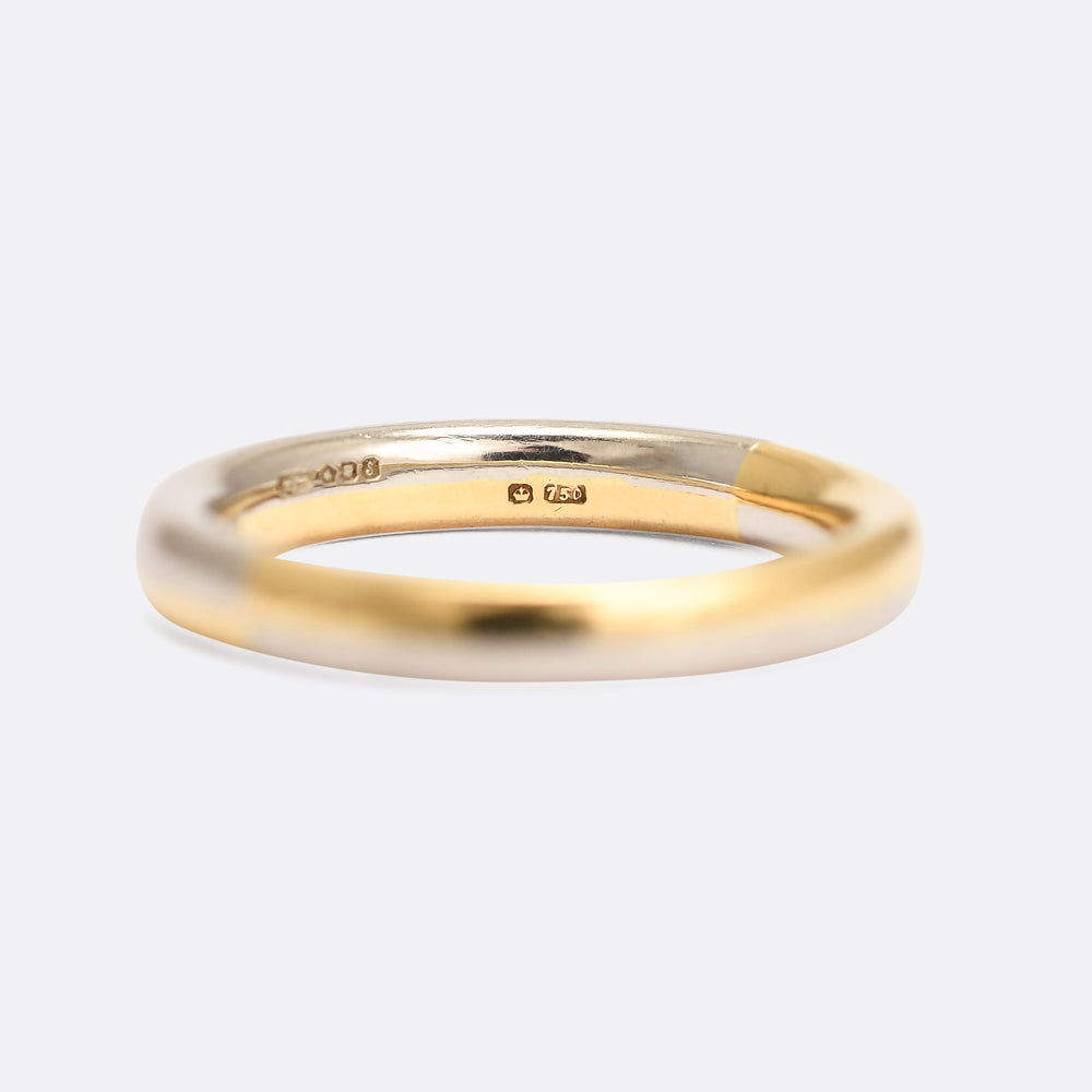 Art Deco Bimetal 22k Gold & Platinum Wedding Band