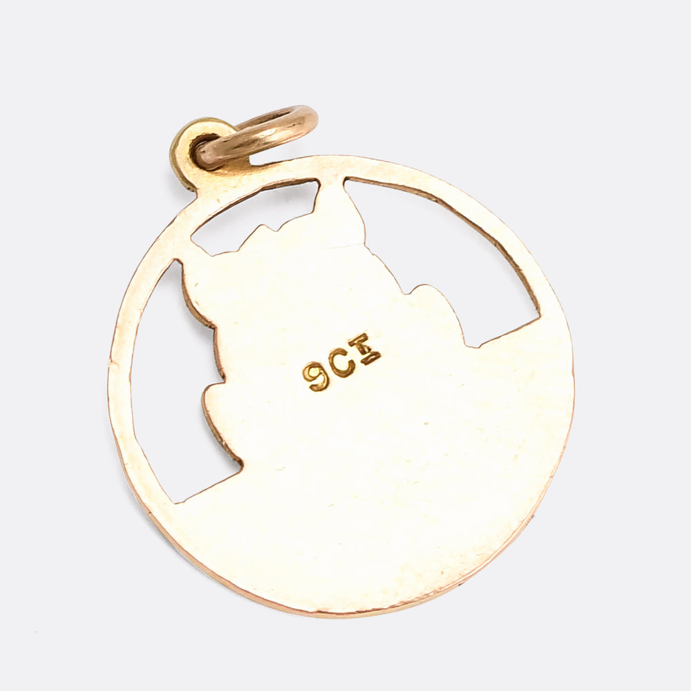 Art Deco Black Cat White Cat Charm