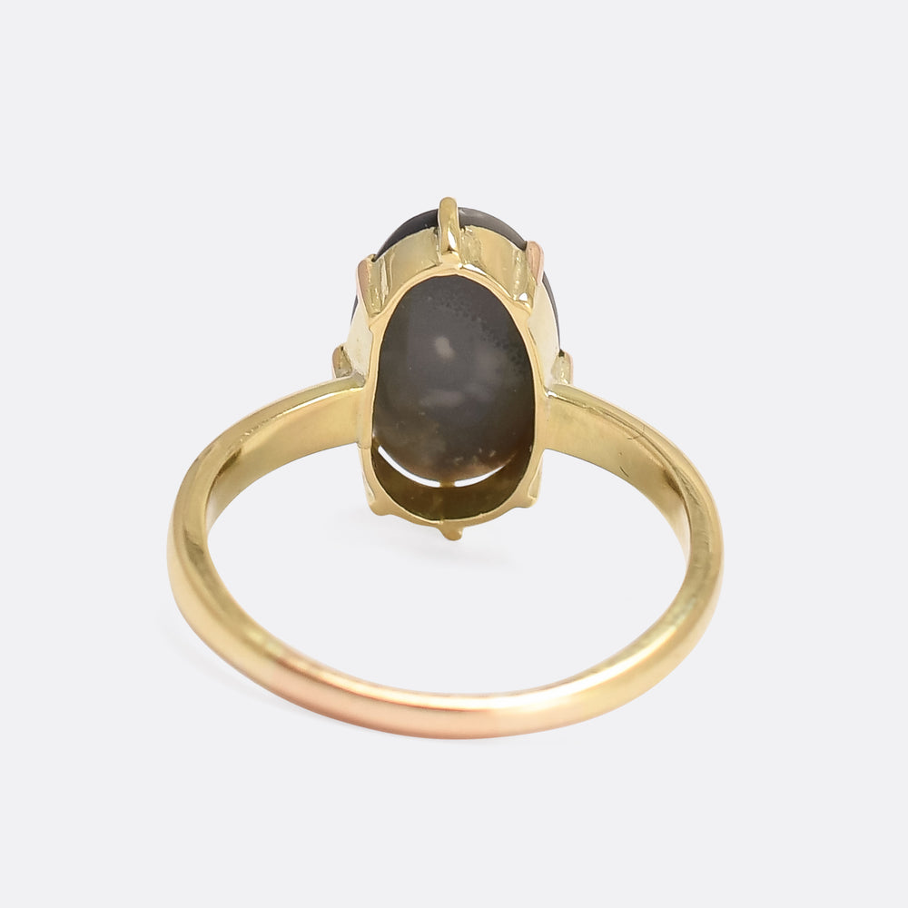 Art Deco Black Opal Solitaire Ring