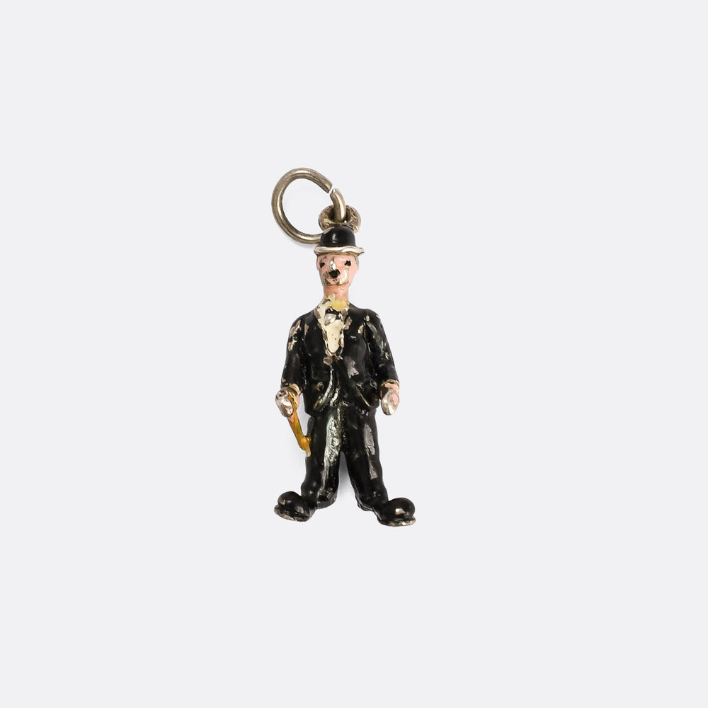 Art Deco Charlie Chaplin Enamel Charm