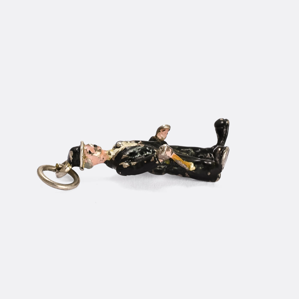 Art Deco Charlie Chaplin Enamel Charm