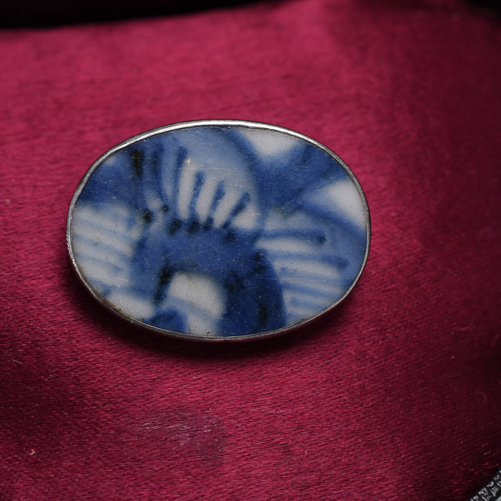 Art Deco China Porcelain Flower Brooch