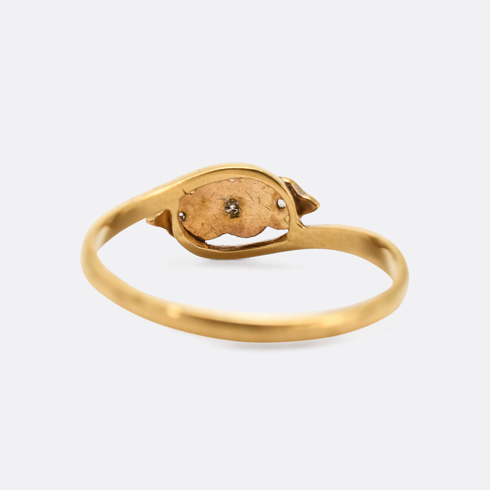 Art Deco Crossover Trilogy Ring