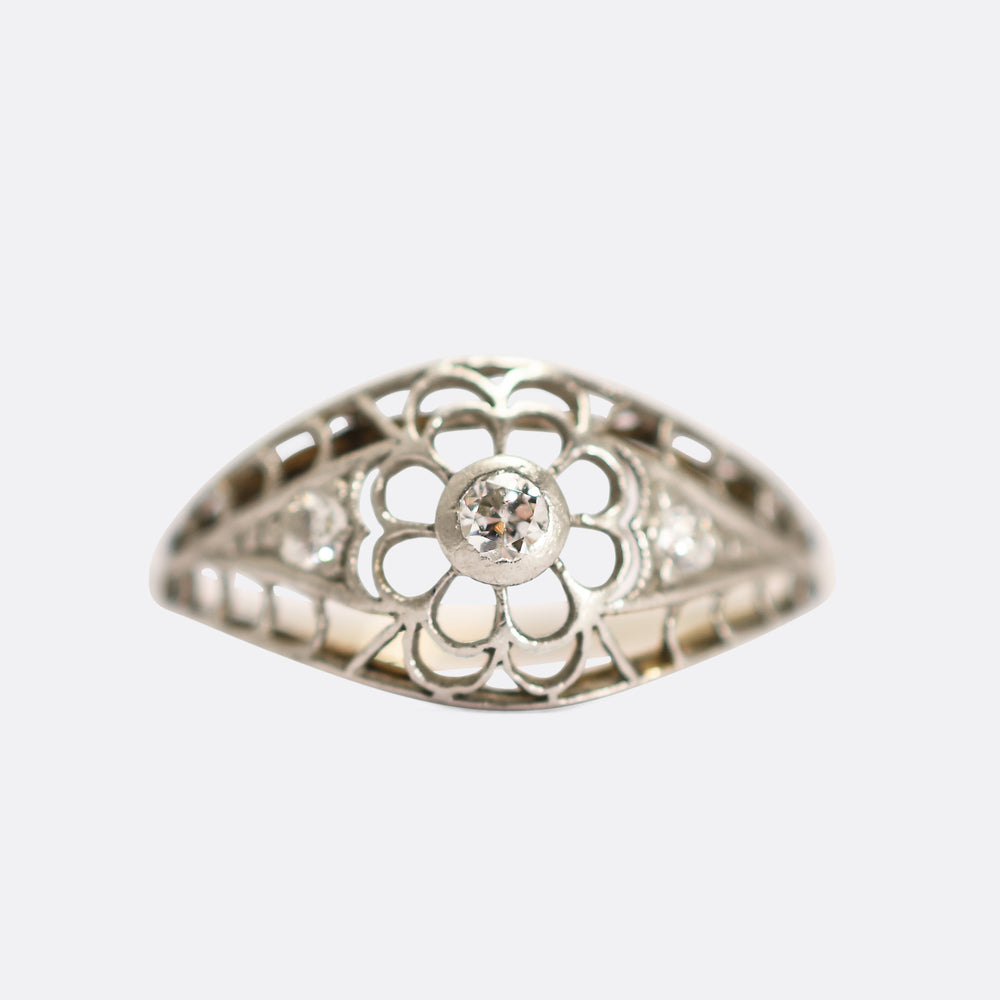 Art Deco Diamond Openwork Ring