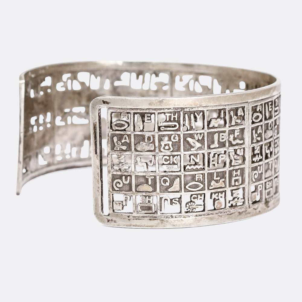 Art Deco Egyptian Revival Hieroglyph Translator Bangle