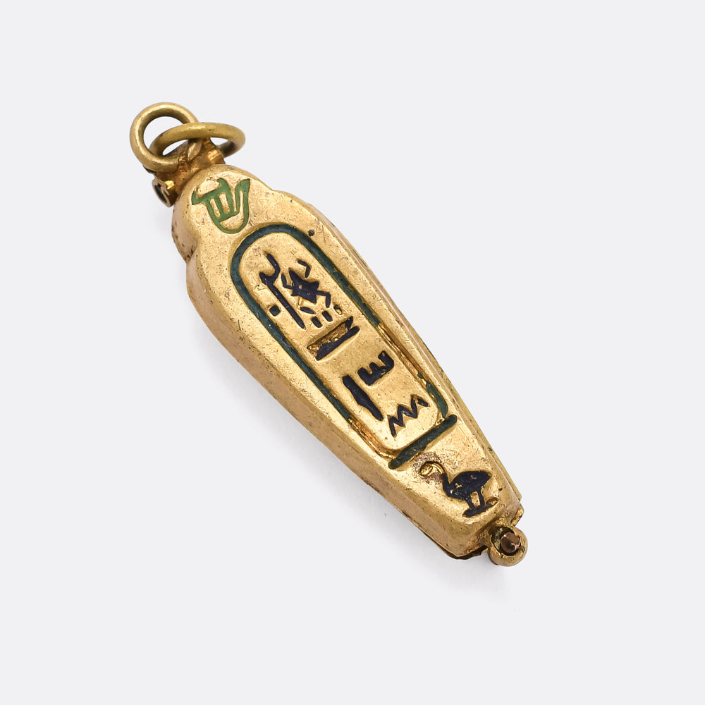 Art Deco Egyptian Revival Sarcophagus & Mummy Charm