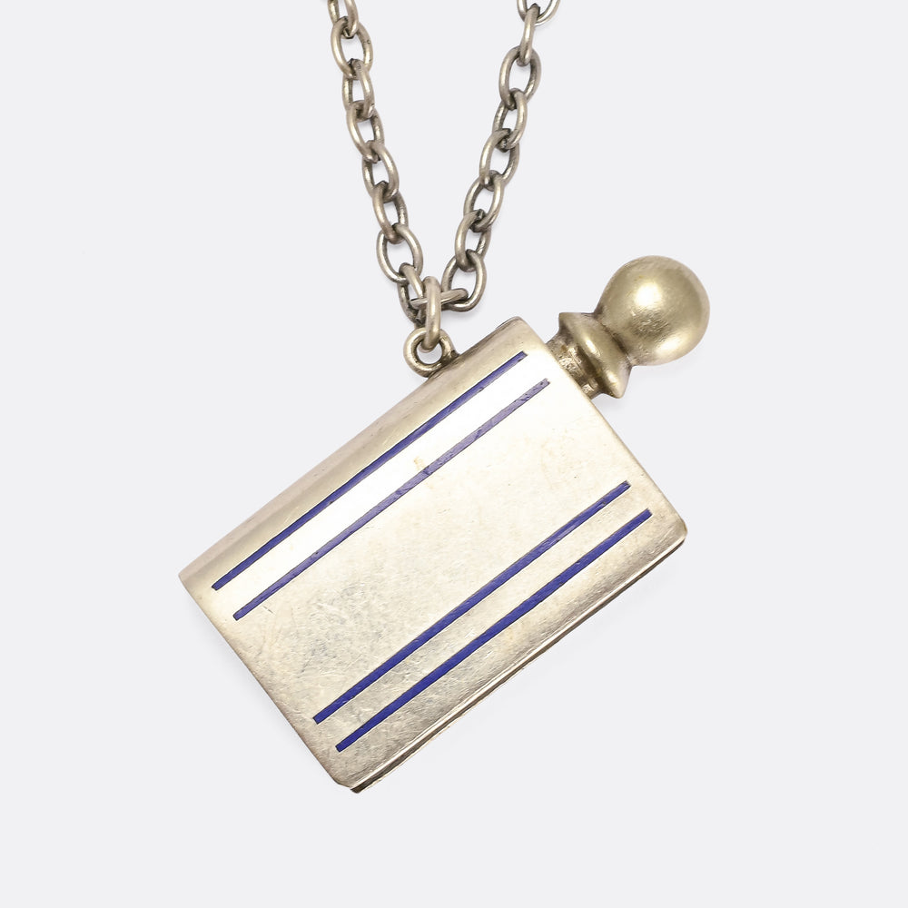 Art Deco Enamelled Book Striker Lighter Pendant