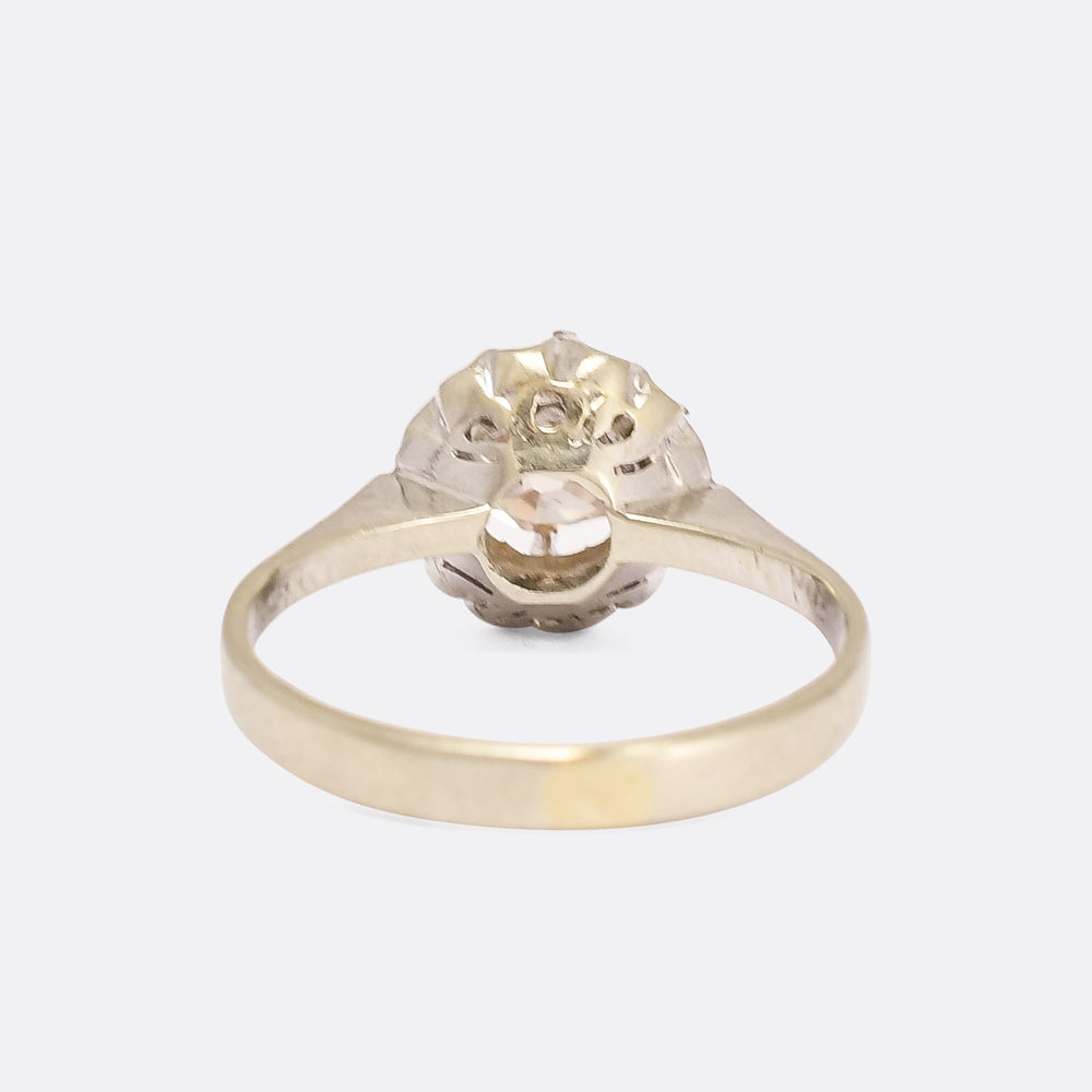 Art Deco Fancy Light Pinkish-Brown Diamond Scalloped Ring