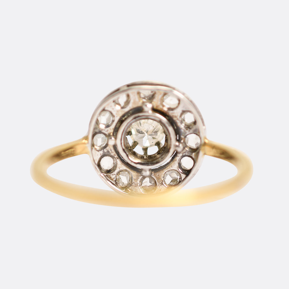 Art Deco French Diamond Cluster Ring