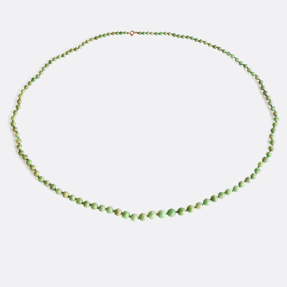 Art Deco Jade Bead Necklace